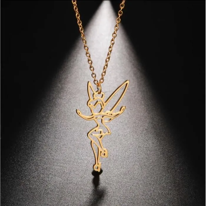 COLLIER FEE CLOCHETTE DONIA, FIGURINE FEE, STATUETTE FEE, COLLIER FEE-0