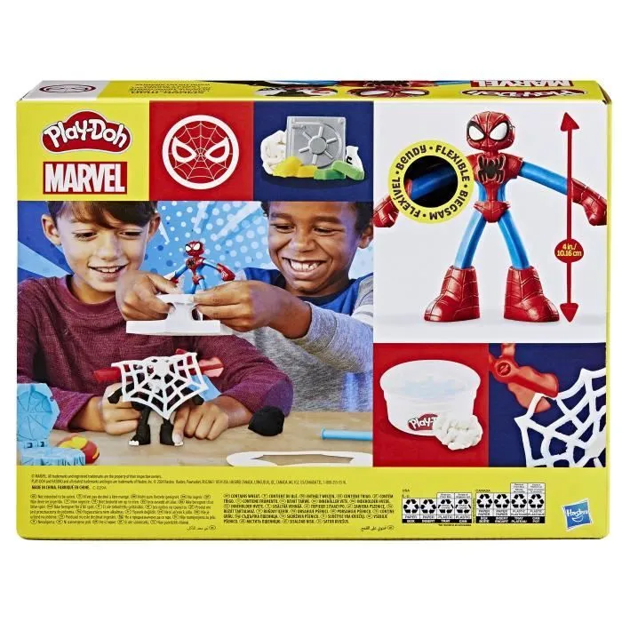 Play-Doh Spider-Man, coffret Attaque tranchante avec 2 figurines flexibles, 7 accessoires et pâte à modeler, dès 4 ans, Marvel-7