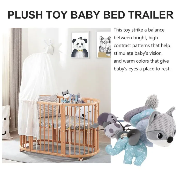 Jouets pour poussettes,Jouets Suspendus D'ornement De Berceau De Landau, Jouet en Spirale De Poussette De Lit De Bébé Gris-2