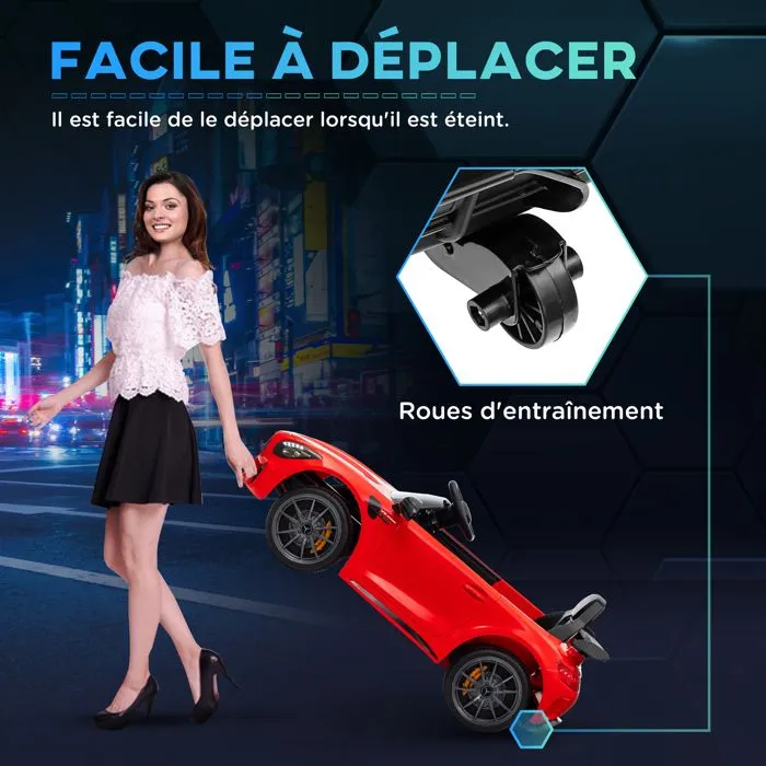 Voiture électrique enfants - AIYAPLAY - sous licence Mercedes-Benz AMG GTR - 12V - télécommande 2,4G - max. 5 km/h - phares - rouge-5
