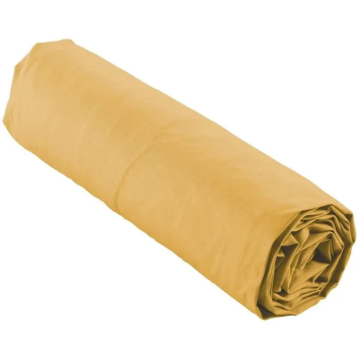 Lot de 2 Draps housse Jaune 140 x 190 cm en percale bonnet 30 cm-2