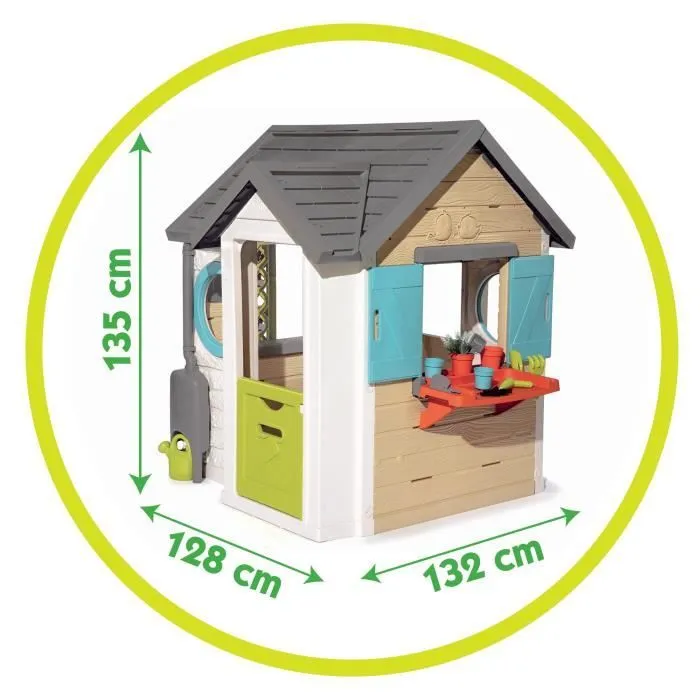 Smoby - Maison de jardin Garden House - 21 accessoires de jardinage - Récupérateur d'eau - Fabriqué en France-5