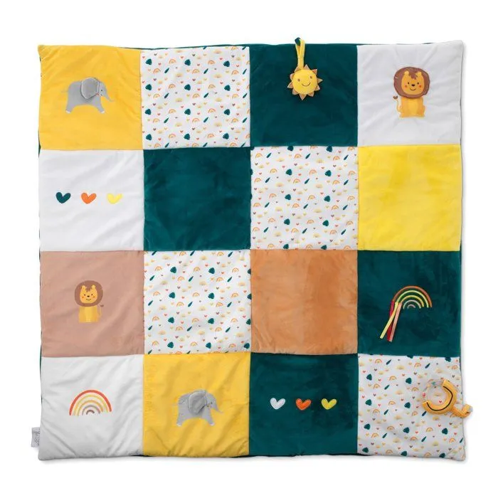 FORMULA BABY Tapis d'éveil XL Safari 100 x 100 cm, sac de rangemet inclus-0