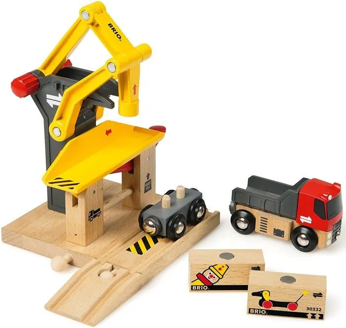 Brio World Grue de Chargement de Marchandises - Accessoire pour circuit de train en bois - Ravensburger - Mixte dès 3 ans - 33280-1