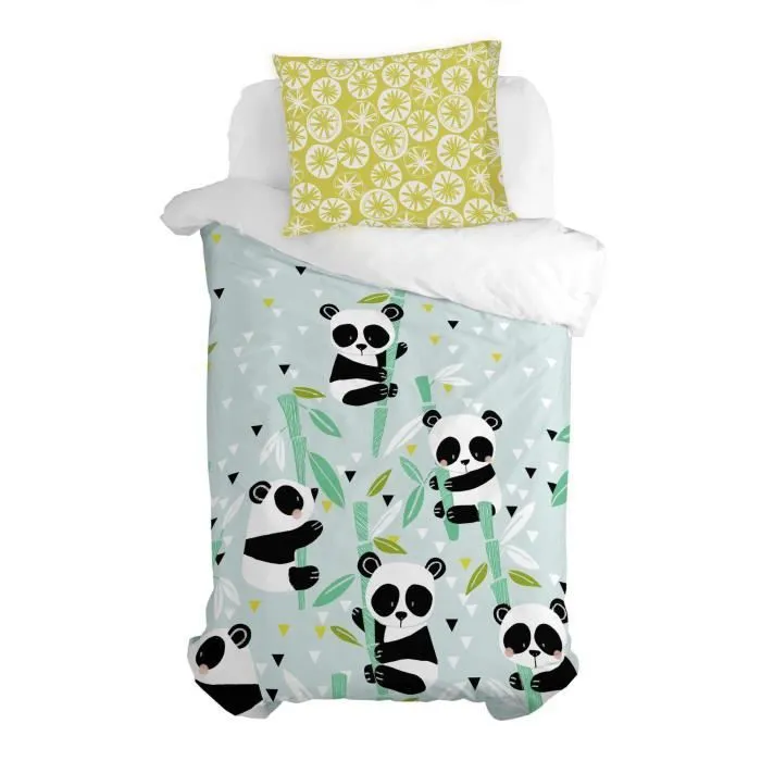 moshi moshi panda garden blue taie d'oreiller 60x70-2