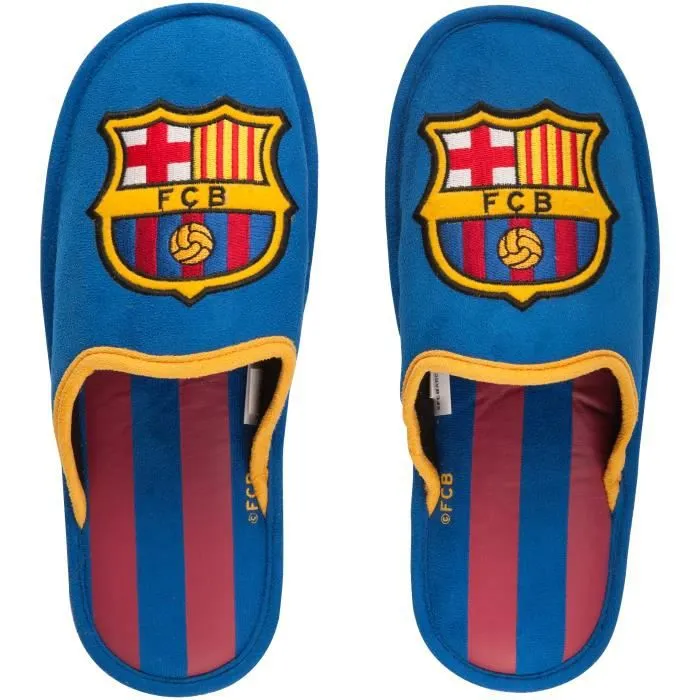 Chaussons - FCBARCELONA - Collection officielle - Bleu - Polyester - Confortables et stylés-0