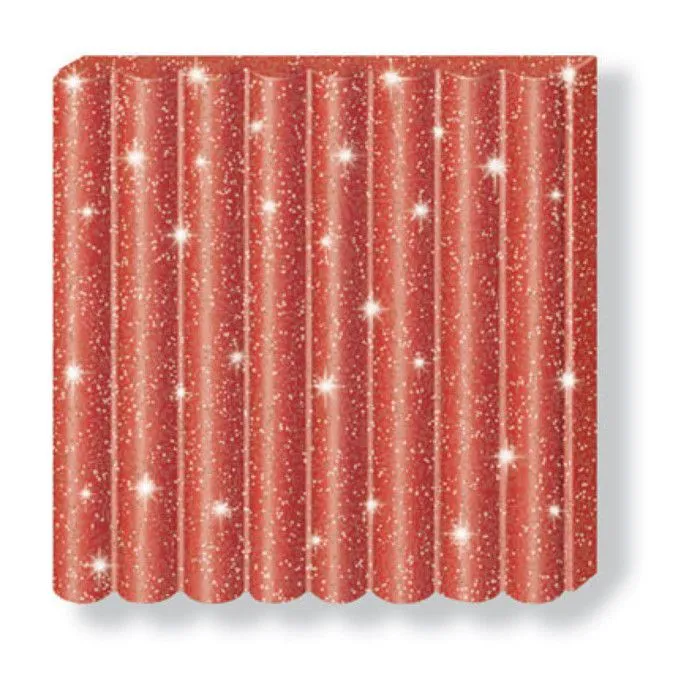 Jeu de pâte polymère - LA FOURMI - Fimo kids - Rouge scintillant - Sachet refermable-1