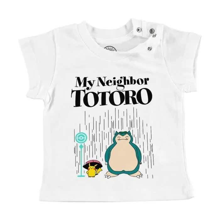T-shirt Bébé Manche Courte Blanc Ronflex Mon Voisin Parodie Film Series Anime-0