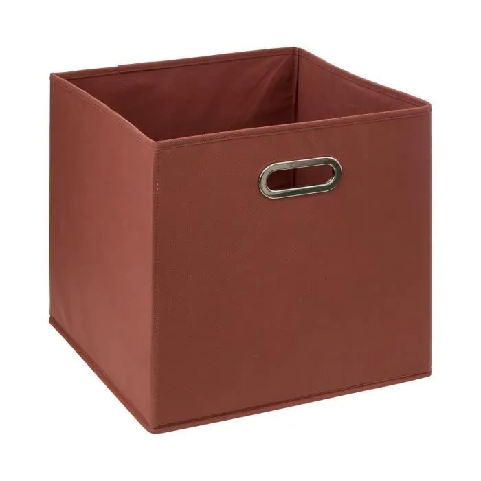 Boîte de rangement - FIVE - Terracotta 31x31x31cm - Rouge - Rigide et résistante-0