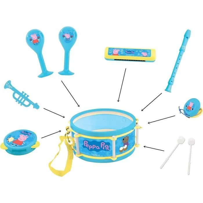 Lexibook - Set Musical Peppa Pig - 7 instruments - Rangement dans le tambour-2