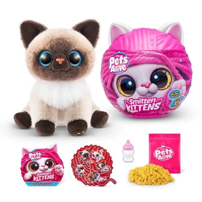 Peluches Interactives - ZURU - Smitten Kittens S1 - 8 chatons à collectionner avec sons et biberon-8