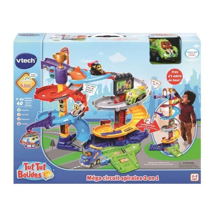 VTECH - Tut Tut Bolides - Méga Circuit Spirales 2 en 1 (+ Titouan, Fou du Volant)-2