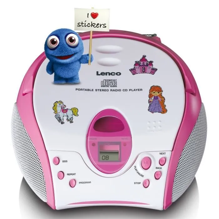 Lenco SCD-24PK kids - Radio portable avec lecteur CD - Rose-2