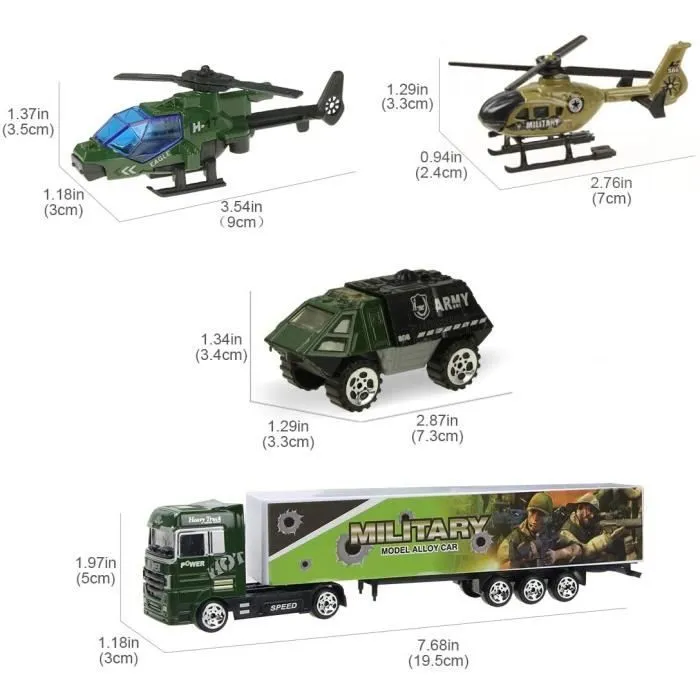 Militaire Camion Transporteur de Voitures pour Cadeau pour Garçons Enfant Mini Jouet Véhicule-2