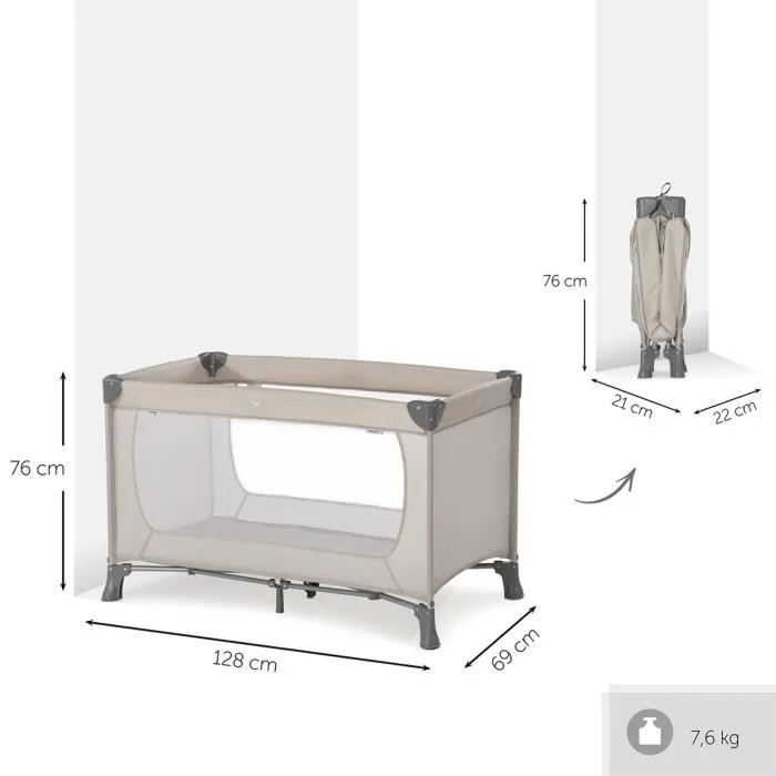 Lit parapluie Dream n Play - HAUCK - beige - 60 x 120 cm - Matelas inclus - 1 place - Enfant-2
