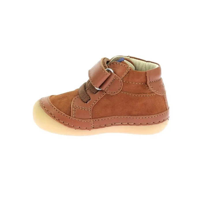 Basket Montante Cuir  Kickers Sokistic - Camel-Etoile-5