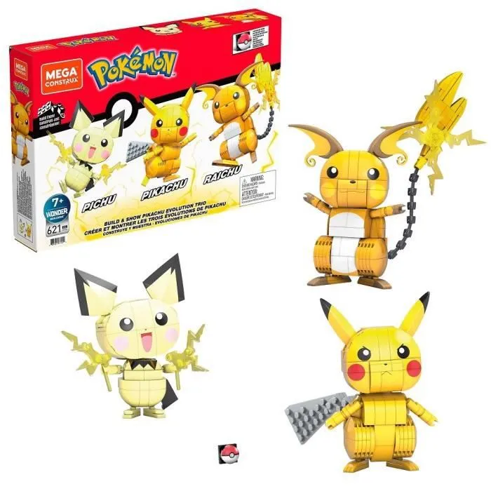 Mega Construx - Pokémon - Coffret Trio Évolution Pikachu - jouet de construction - 7 ans et +-4