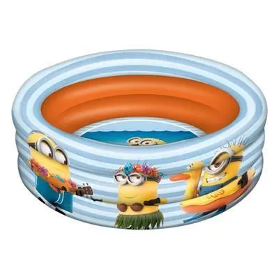Piscine gonflable Les Minions 3 boudins 1 m de diamètre - Bleu - Enfant - Mixte-1