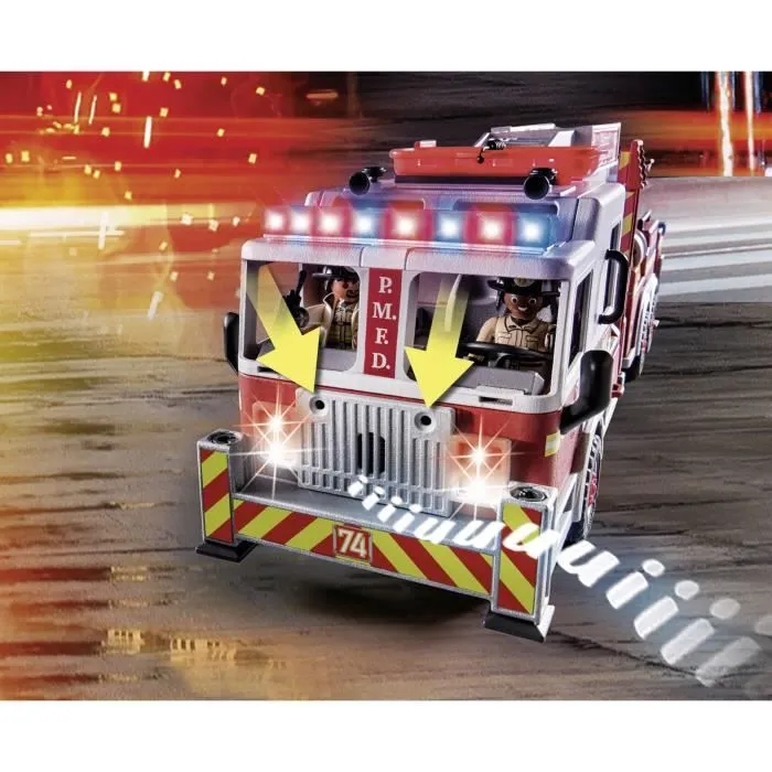 PLAYMOBIL 70935 Camion de pompiers avec échelle, City Action, Les pompiers, 113 pièces, Dès 5 ans-1