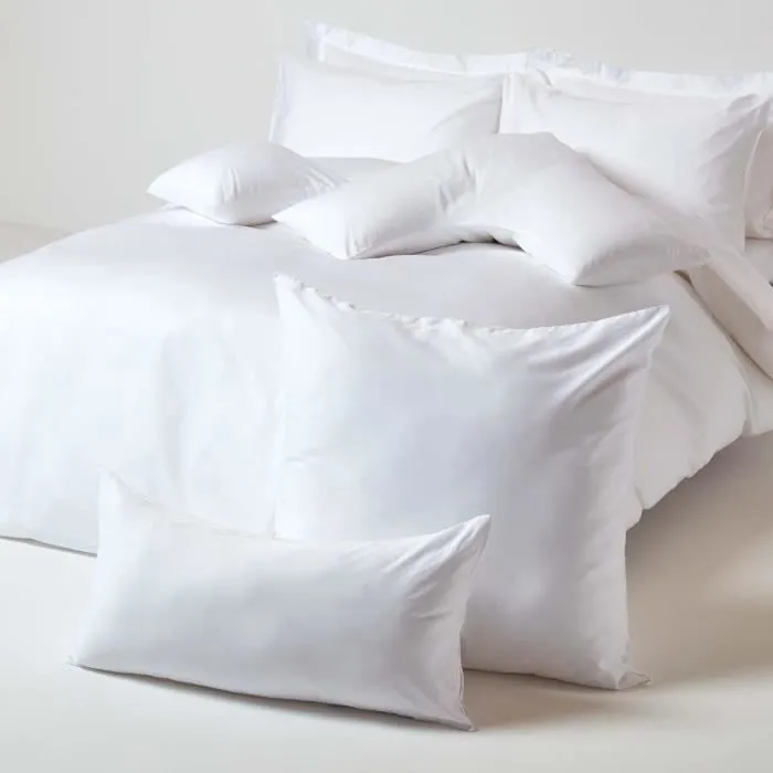 Taie d'oreiller - Homescapes - 40 x 40 cm - 100% Coton Bio - 400 fils - Blanc-3