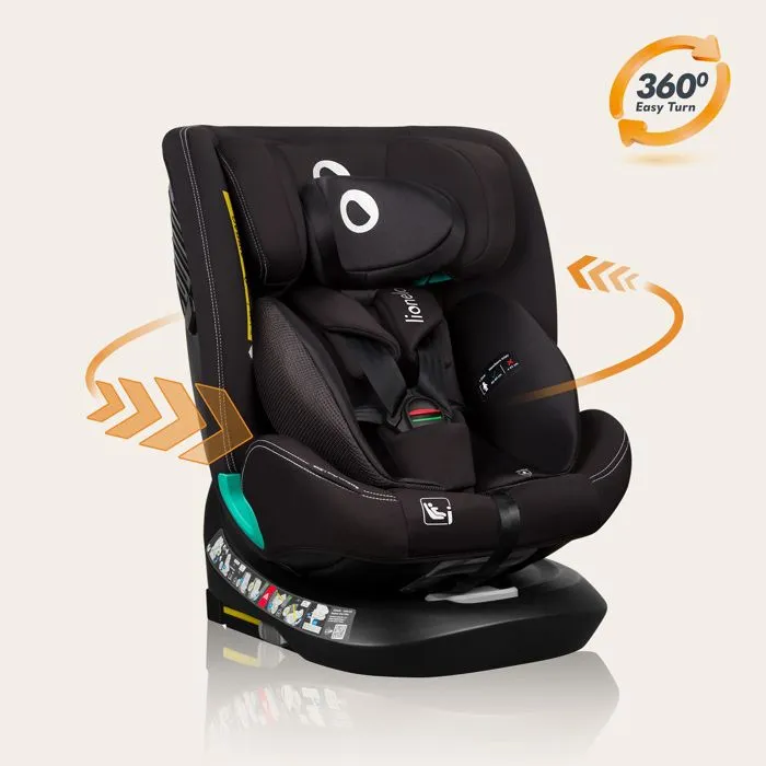 Siège-auto évolutif LIONELO Bastiaan One i-Size - Base pivotante 360° - 40-150 cm - 0 -36 kg - ISOFIX - Groupe 0+/1/2/3 - Noir-5