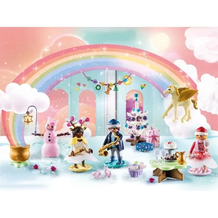 Calendrier de l'Avent PLAYMOBIL - Arc-en-ciel - La magie de Noël - 24 cases à ouvrir-1