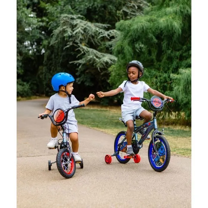 Vélo Enfant Marvel - Avengers -  Roues 12" - Age 3 à 5 ans - 2 Freins - Stabilisateurs - Gris et Rouge - Produit HUFFY-1