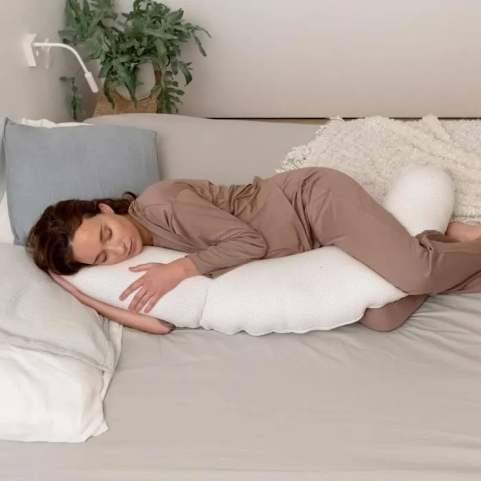 doomoo Coussin de maternité et d'allaitement Buddy - Confort optimal pour maman et bébé, Silver Dots-1