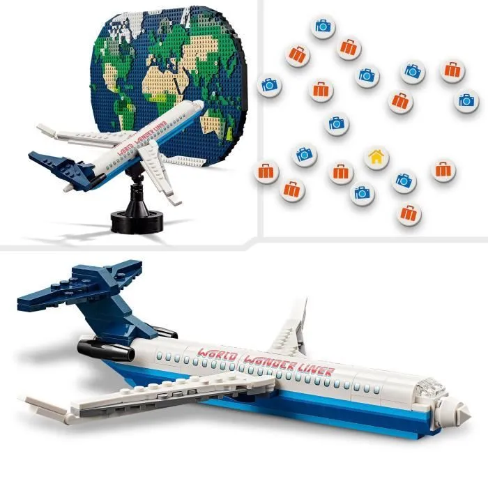 LEGO® Family 41838 Souvenirs de Voyages - Carte du Monde - Cadeau pour les Voyageurs-2