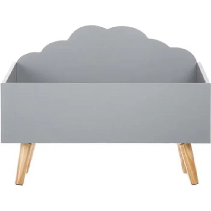 Coffre à jouets - ATMOSPHERA FOR KIDS - Nuage gris en bois - Ludique et pratique-0