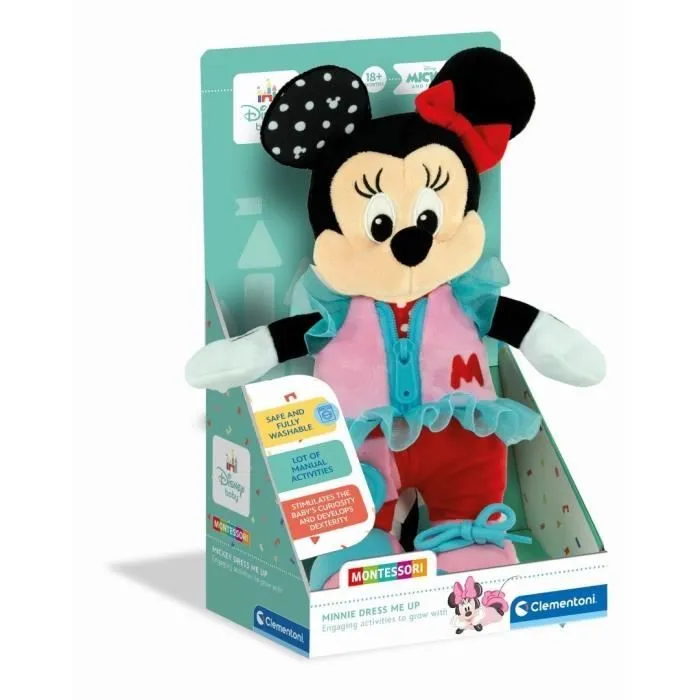 Clementoni - Montessori - Baby Minnie - Peluche à Habiller-4