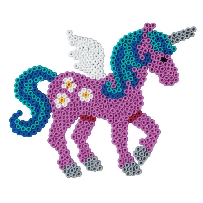 HAMA - Blister perles à repasser taille MIDI et 1 plaque Licorne - Loisirs créatifs - Dès 5 ans-1