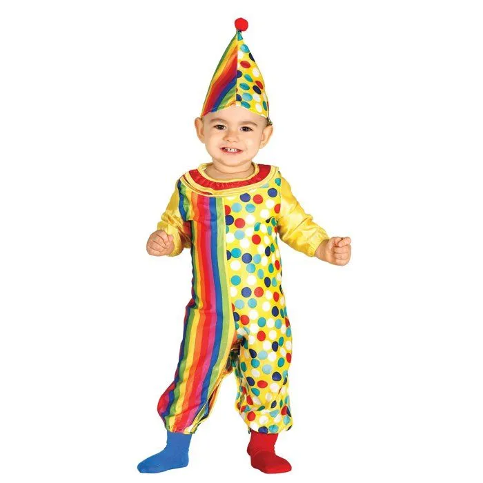 Déguisement Clown Carnaval Bébé 12/24 mois - Multicolore Rayé et à Pois - Mixte-0
