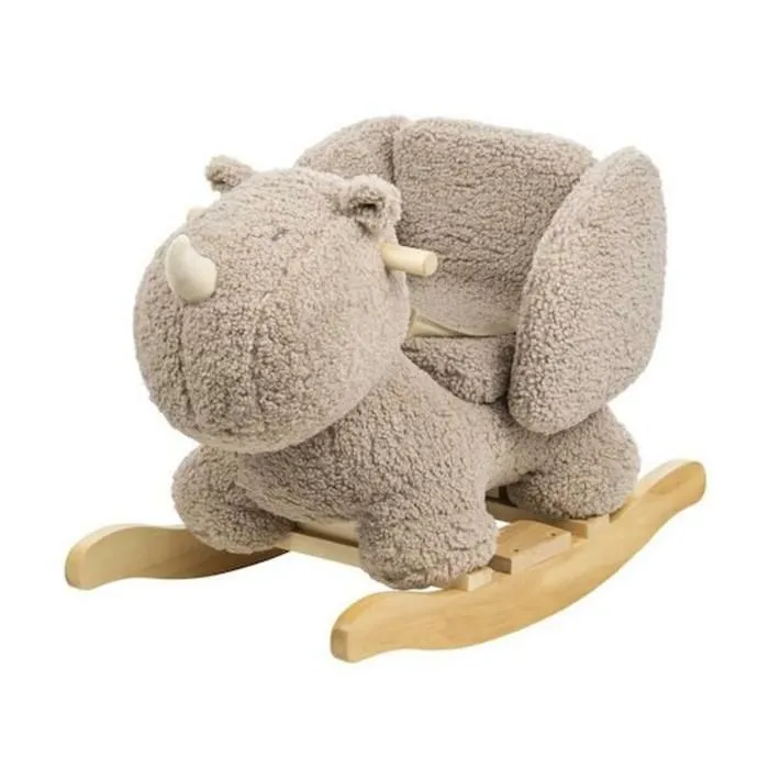 Nattou - Bascule Teddy le rhinocéros taupe-1