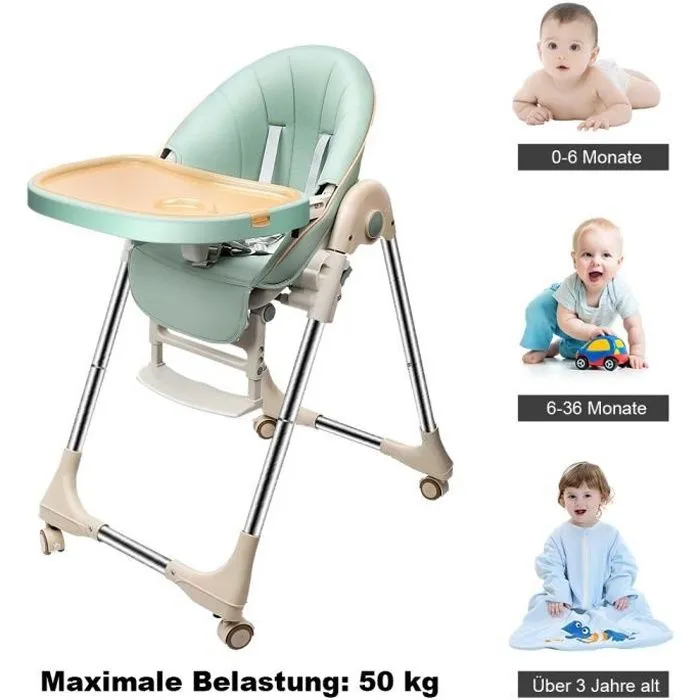 Chaise haute évolutive pour bébé - Sweety Fox - 7 hauteurs, dossier inclinable, plateau clipsable-0