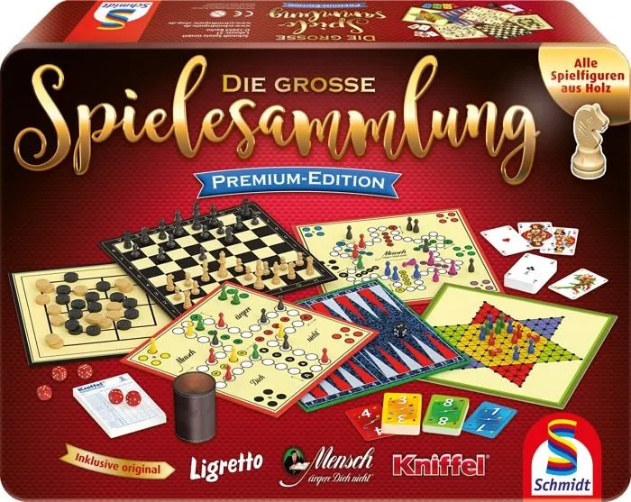 Schmidt spiele - 49197 - La Grande Collection de Jeux Premium Edition Dans Une Boite en Metal Exclusivite sur Amazon-0