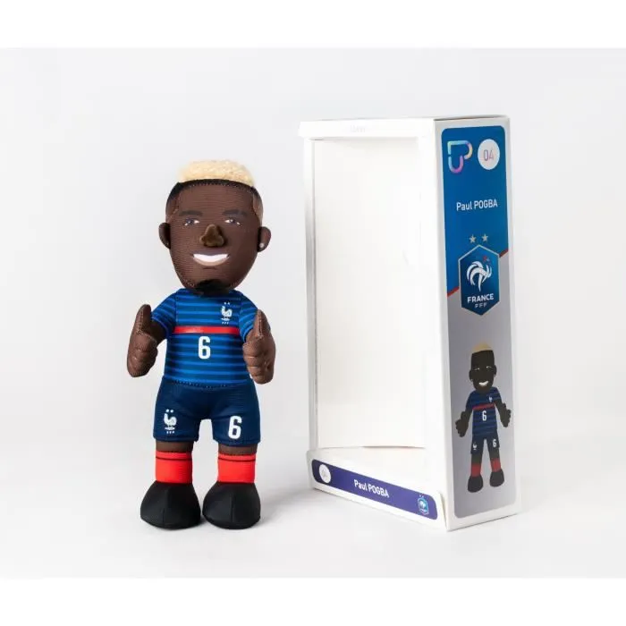 Jouet en peluche mixte FFF Paul Pogba - Marron et bleu - A partir de 3 ans-1