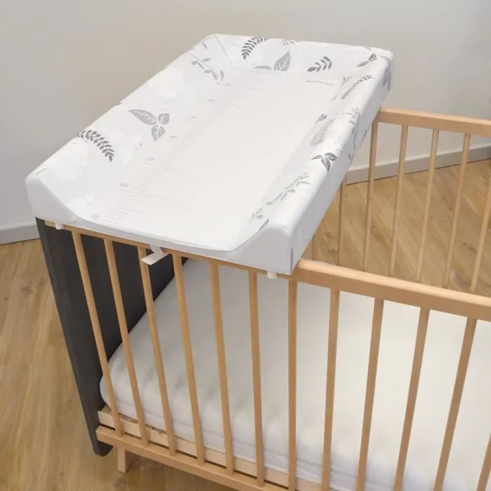 Plan à langer avec matelas intégré - DOMIVA - Flocon l'ourson - Imprimé poème gris - Mixte - 50x70 cm-1