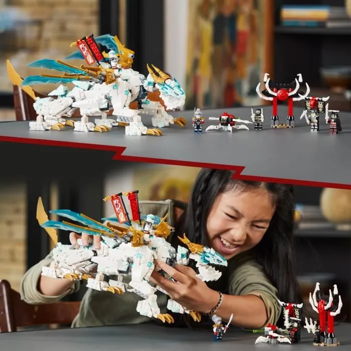 LEGO® NINJAGO 71786 La Créature Dragon de Glace de Zane, Jouet 2-en-1, Figurine de Dragon et Minifigurines-5
