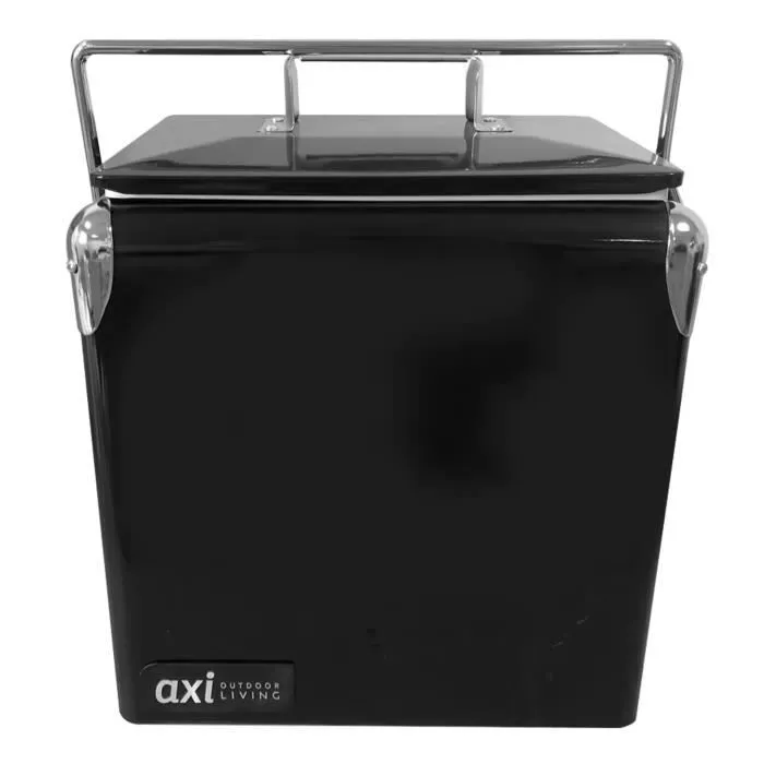 Glacière AXI Retro Mini Noire - 13L/10kg - Couvercle Amovible et Décapsuleur-0