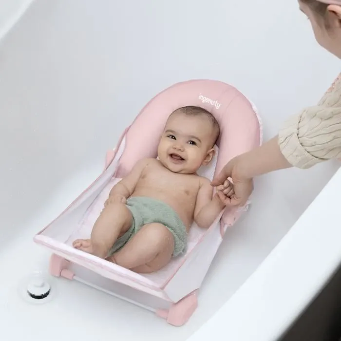 INGENUITY Transat de bain pour bébé fille pliable rose-1