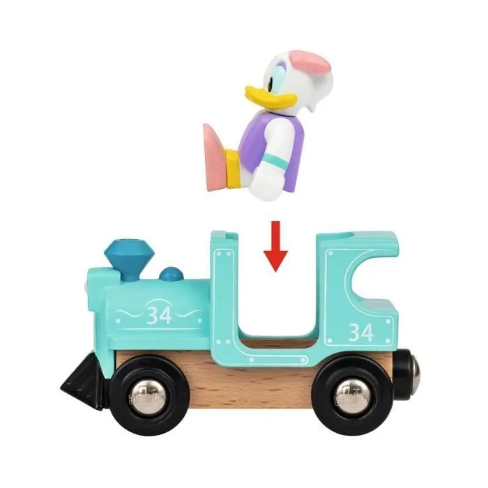 DISNEY Brio Train de Donald & Daisy Duck - Train sans pile pour circuit de train en bois - Ravensburger - Dès 3 ans - 32260-4