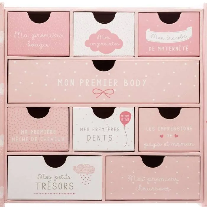 Coffret cadeau de naissance "Royaume des souvenirs" 22x22 cm - Gris - Atmosphera createur d'interieur-3
