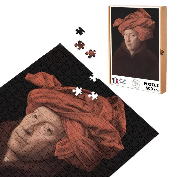 Puzzle Classique 500 pièces Peinture de Van Eyck Homme au Turban Rouge Artiste Art-0
