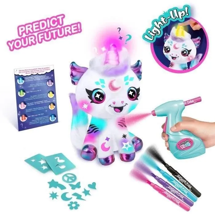 Canal Toys - Airbrush Plush - Peluche Licorne Cosmique à personnaliser avec corne lumineuse - AIR 028-7