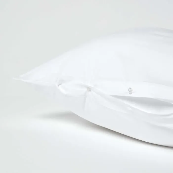 Taie d'oreiller spécial oreiller cervical en coton égyptien 200 fils Forme V blanc-3