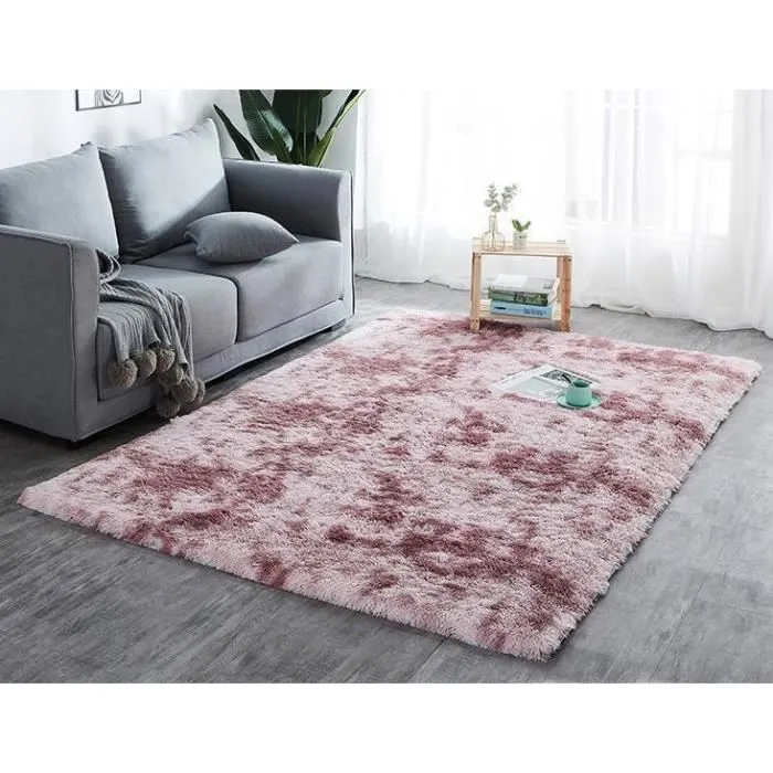 Tapis de salon - tapid - 160x230 cm - Rose foncé - Poils longs - Style moderne-1