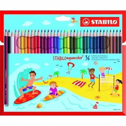Crayons aquarellables - Stabilo - Aquacolor - 36 pièces - Fixé - Multicolore-0
