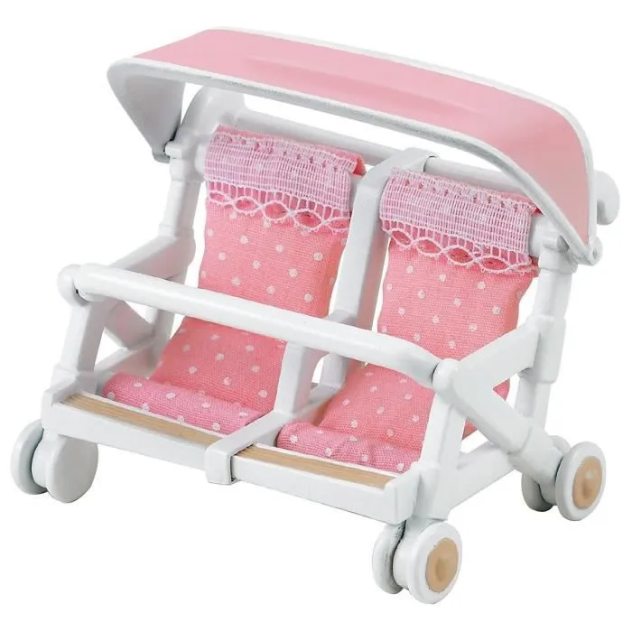 Poussette Double Sylvanian Families - Confortable et Pratique - Pour Jumeaux - Filles à partir de 4 ans-1