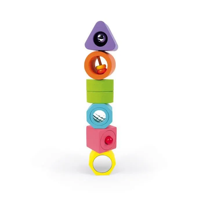 Puzzle 6 cubes sensoriels en bois - Janod - Dès 1 an - Certifié FSC-2